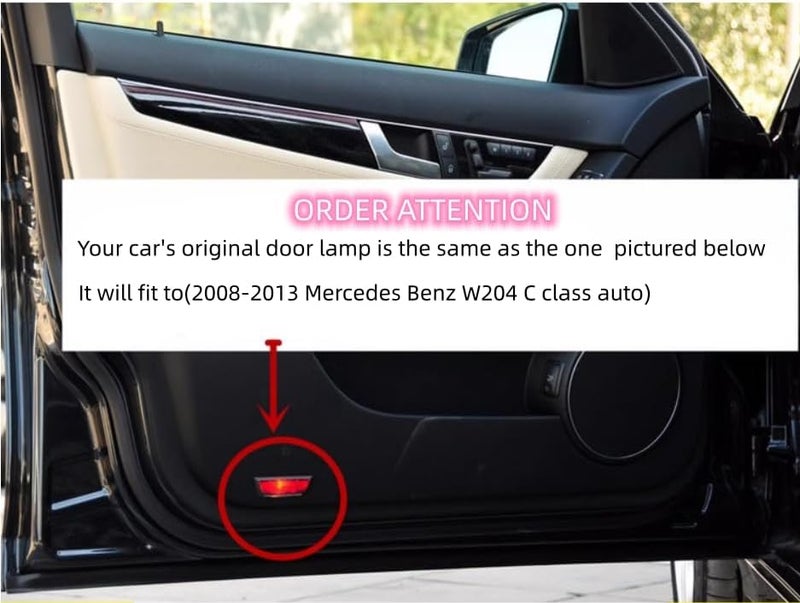 LOUEI 2pc Car Door LED Logo Projector Lights, Welcome Shadow Lamp, Automotive Step Light Compatible with 2008-2013 W204 C180 C200 C250 C300 C350 auto (W204) - Image 5